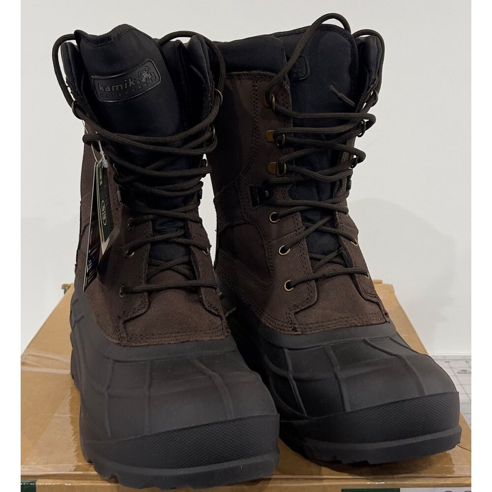 Kamik Men's NationPlus Waterproof Insulated Boots Sz. 12 Dark Brown -40 degrees - Picture 2 of 15